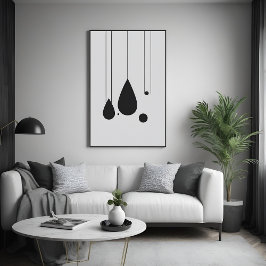 Minimalistisk svart och vit Abstrakt Art Poster