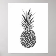 Minimalistisk svart och vit ananas