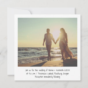 Minimalistisk svart och vit Avslappnad Photo Bröll Inbjudningar