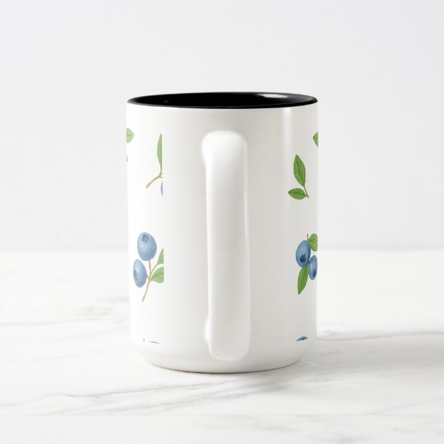 Minimalistisk svart och vit Blommigt Art Mugg (Handtag)