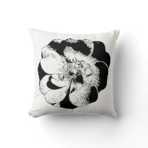 Minimalistisk svart och vit Blommigt Dekorativ kud
