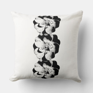 Minimalistisk svart och vit Blommigt Dekorativ kud Kudde