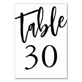 Minimalistisk svart och vit bord 30 Bordskort