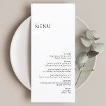 Minimalistisk svart och vit Bröllop Meny<br><div class="desc">Öka firande med vår Personlig Minimalist Black and White Bröllop Menu. De här menykorten i elegant bröllop är perfekt för att visa din meny i stil. Upptäck menytankarna i bröllop med den här moderna designen, med alternativ för menyerna bröllop med menyfliksområdet och bröllop med gästmeny namn. Vår menydesign i bröllop...</div>