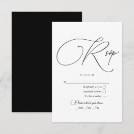 Minimalistisk Svart och Vit Bröllopsfest OSA Kort