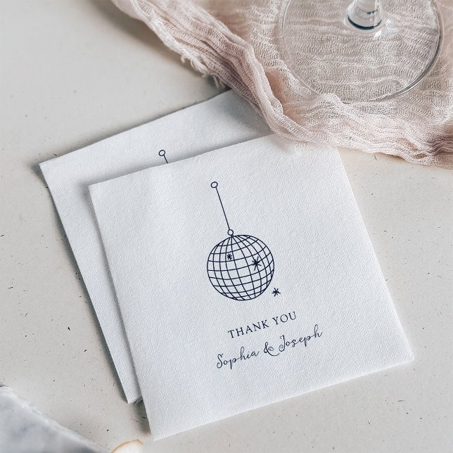 Minimalistisk svart och vit disco Boll Pappersservett (Skapare uppladdad)