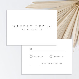 Minimalistisk svart och vit Elegant bröllop OSA Kort