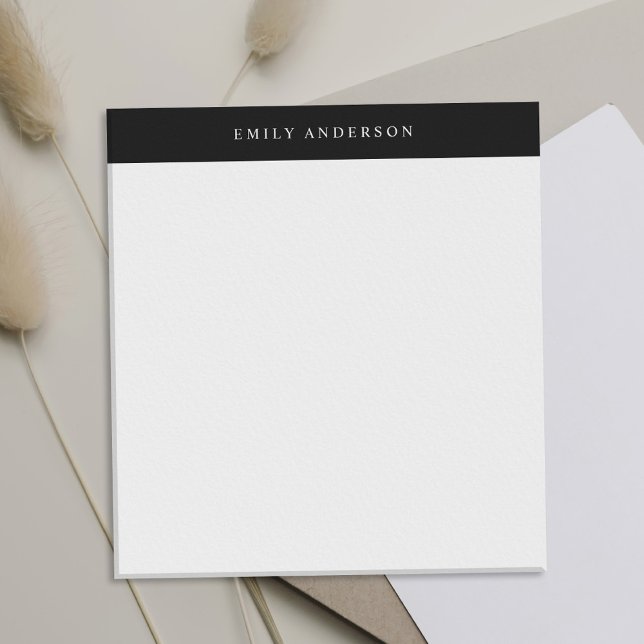 Minimalistisk svart och vit elegant monogram anteckningsblock (Skapare uppladdad)