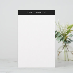 Minimalistisk svart och vit elegant monogram brevpapper