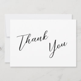 Minimalistisk svart och vit enkel Bröllop Tack Kort