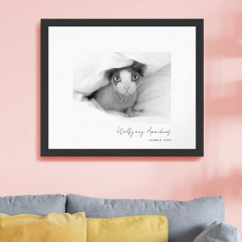 Minimalistisk svart och vit fototext poster