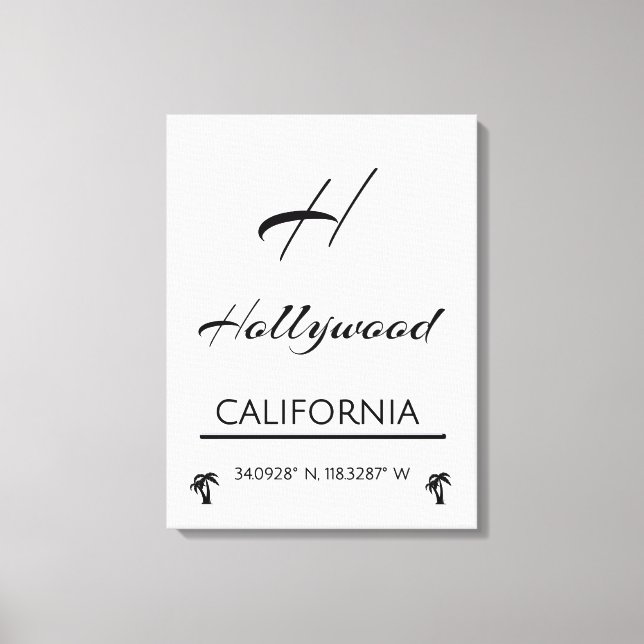 Minimalistisk svart och vit Hollywood Canvastryck (Framsida)