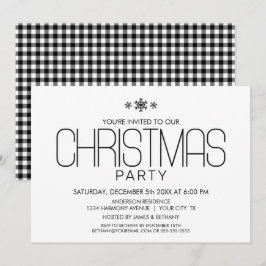 Minimalistisk svart och vit jul Party Inbjudningar