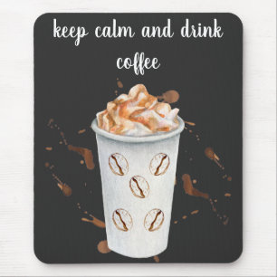 Minimalistisk svart och vit kaffe Mugg Musmatta