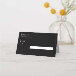 Minimalistisk svart och vit klassisk Bröllop Placeringskort