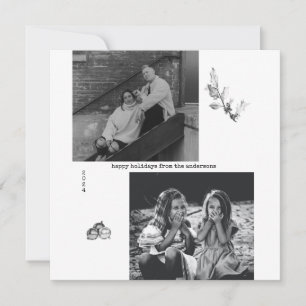 Minimalistisk svart och vit konsthjälp - julklapp julkort