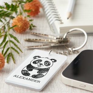 Minimalistisk svart och vit kute Panda Teckning