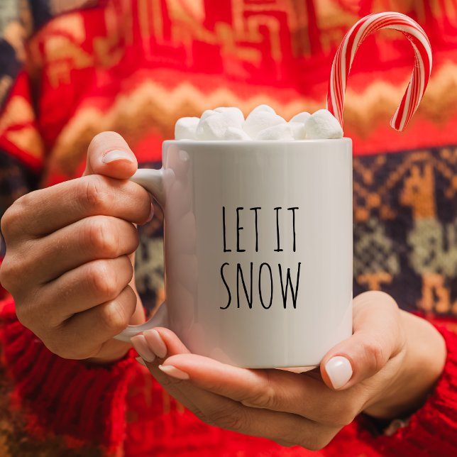 Minimalistisk svart och vit "Låt det snöa" Kaffemugg (Skapare uppladdad)