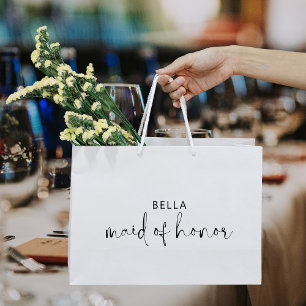Minimalistisk svart och vit Maid of honor