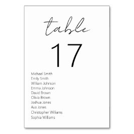 Minimalistisk svart och vit modern Bröllop Bordsnummer