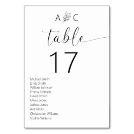 Minimalistisk svart och vit modern Bröllop Bordsnummer