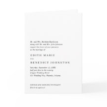 Minimalistisk svart och vit modern Bröllop