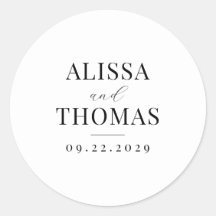 Minimalistisk svart och vit modern Bröllop