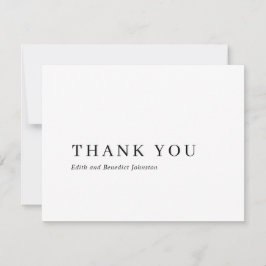 Minimalistisk svart och vit modern Bröllop Tack Kort