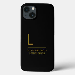 Minimalistisk svart och vit modern Monogram Fodral