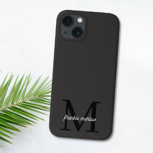 Minimalistisk svart och vit modern Monogram Fodral