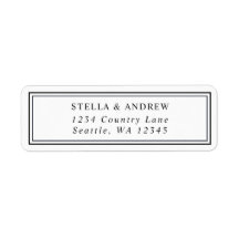 Minimalistisk svart och vit modern Returadress