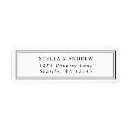 Minimalistisk svart och vit modern Returadress Etikett