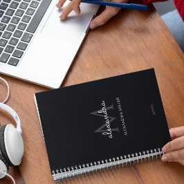 Minimalistisk svart och vit monogram Namn Modern