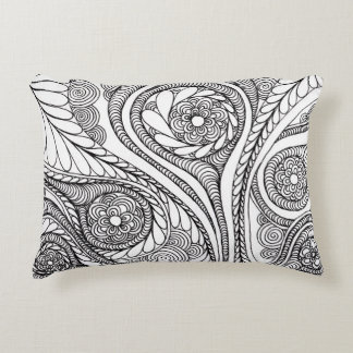 Minimalistisk svart och vit paisley lumbalpåtröja prydnadskudde