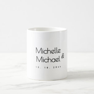 Minimalistisk svart och vit Professionell Modern N Kaffemugg