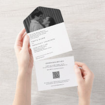 Minimalistisk svart och vit QR-kod foto bröllop