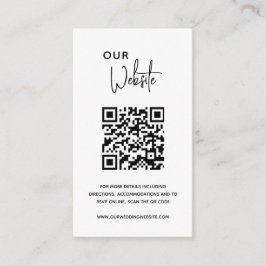 Minimalistisk svart och vit QR-kod Modern Bröllop Tilläggskort