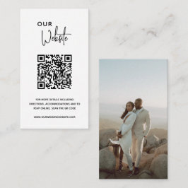 Minimalistisk svart och vit QR-kod Modern Bröllop Tilläggskort