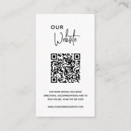 Minimalistisk svart och vit QR-kod Modern Bröllop Tilläggskort