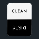 Minimalistisk svart och vit ren, smutsig doftare magnet<br><div class="desc">Modern minimalistisk svartvit diskmaskin ren eller smutsig magnet för att ange diskar i hemköket.</div>