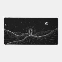 Minimalistisk svart och vit rymdportalkonst