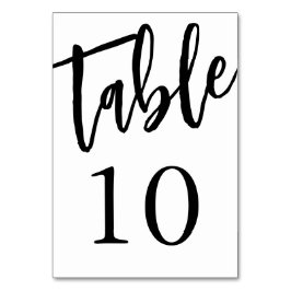 Minimalistisk svart och vit tabell 10 Bordskort