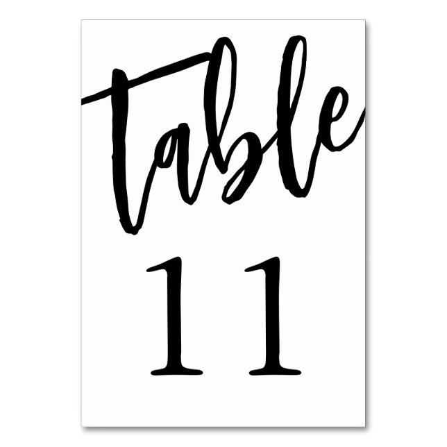 Minimalistisk svart och vit tabell 11 Bordskort  (Baksidan)