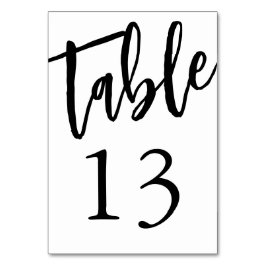 Minimalistisk svart och vit tabell 13 Bordskort
