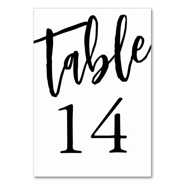 Minimalistisk svart och vit tabell 14 Bordskort  (Framsidan)