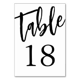 Minimalistisk svart och vit tabell 18 Bordskort