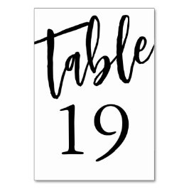 Minimalistisk svart och vit tabell 19 Bordskort