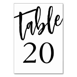 Minimalistisk svart och vit tabell 20 Bordskort
