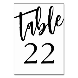 Minimalistisk svart och vit tabell 22 Bordskort