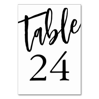 Minimalistisk svart och vit tabell 24 Bordskort